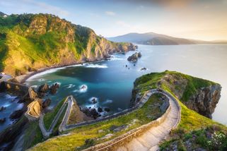 Beautiful stairs in San juan de Gaztelugatxe, Basque Country