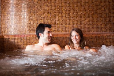 Young Couple in Hot tub