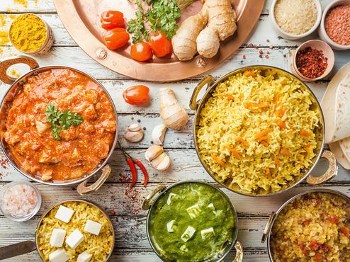 Verschiedene ayurvedische Gerichte.