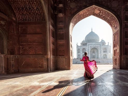 Blick auf den Taj Mahal.