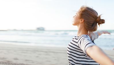  Young woman enjoying the fresh air